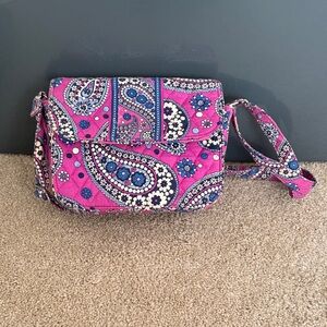 Vera Bradley Pink and Blue Paisley Crossbody Bag
